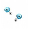 piercing oreille gros cristal bleu turquoise