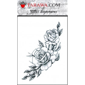 Tatouage éphémère Branche rosier