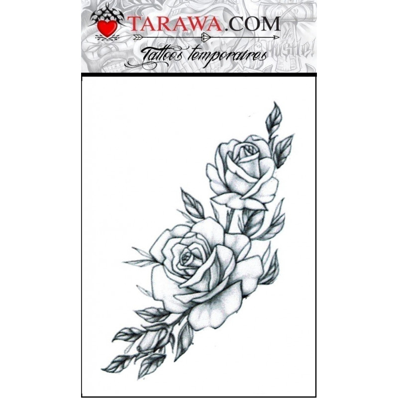 Tatouage éphémère Branche rosier