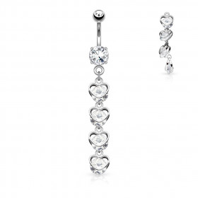 Piercing Nombril multi cœurs pour femme