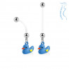 Piercing Nombril de grossesse canard couleur bleu