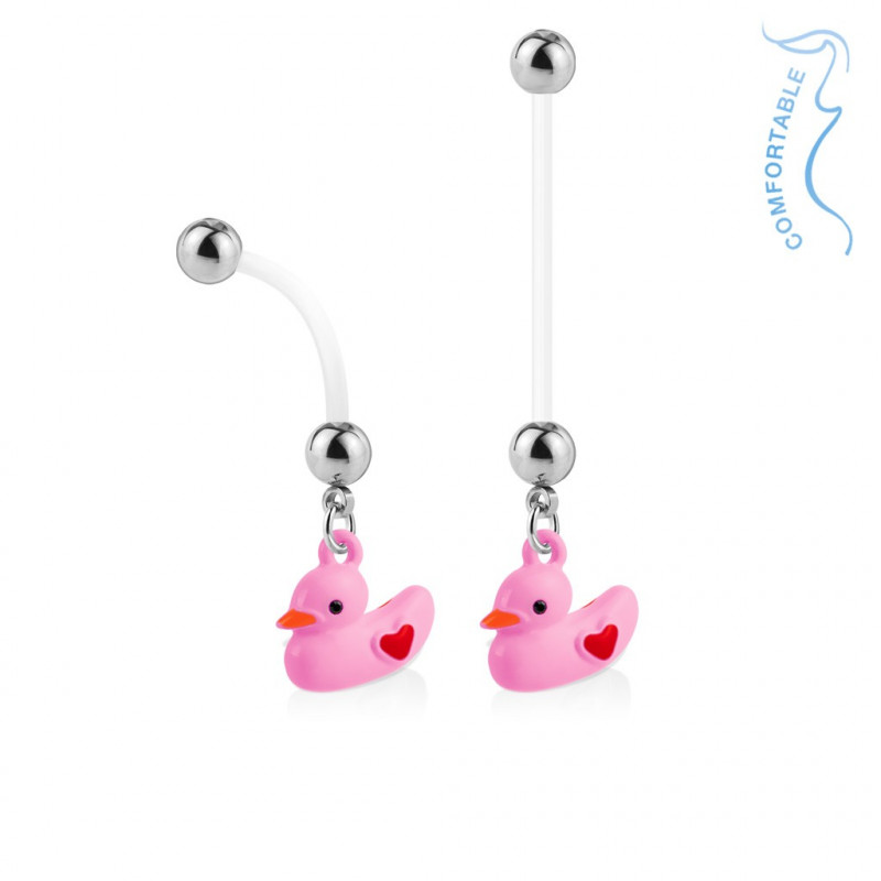 Piercing Nombril de grossesse canard couleur rose