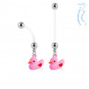 Piercing Nombril de grossesse canard couleur rose