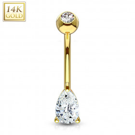 piercing nombril chic en or jaune 14 carat pour femme