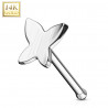 piercing nez papillon en or blanc tige droite