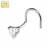 piercing nez or blanc coeur cristal pour femme