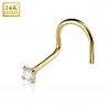 piercing narine or 14 carat pour femme cristal