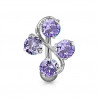 Piercing nombril inversé quatre cristaux violet