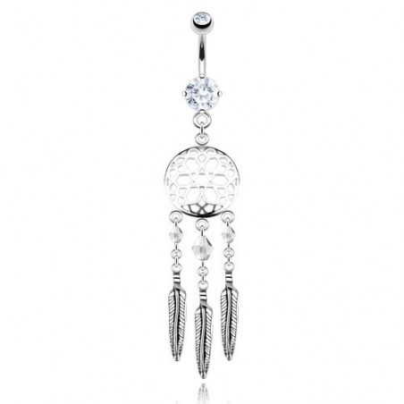 piercing ventre long attrape rêve pour femme