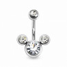 piercing nombril triple boule claire