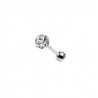 Piercing langue acier chirurgical multi cristaux diamant