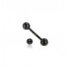 piercing langue flexible avec bille paillette couleur noir