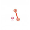 piercing langue flexible avec bille paillette couleur rouge