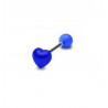 piercing langue en cœur bleu fluo