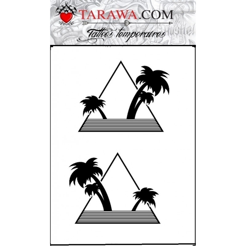 Tatouage éphémère palmier triangle graphique