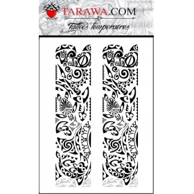 Tattoos temporaires 2 bracelets Maori Polynesiens