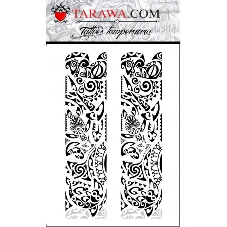 Tattoos temporaires 2 bracelets Maori Polynesiens