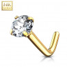 Piercing nez or jaune Cristal 3mm