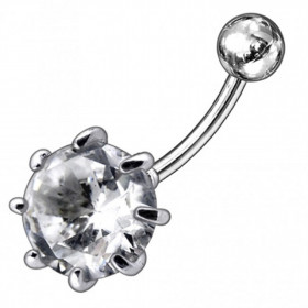 Piercing nombril argent 925 cristal diamant