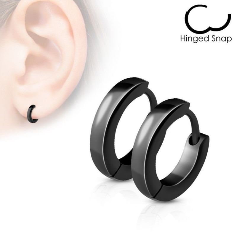 Boucles d'oreille anneaux noir 2.5