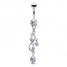 Piercing Nombril chandelier perle blanche