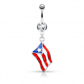 Piercing nombril drapeau de Porto Rico