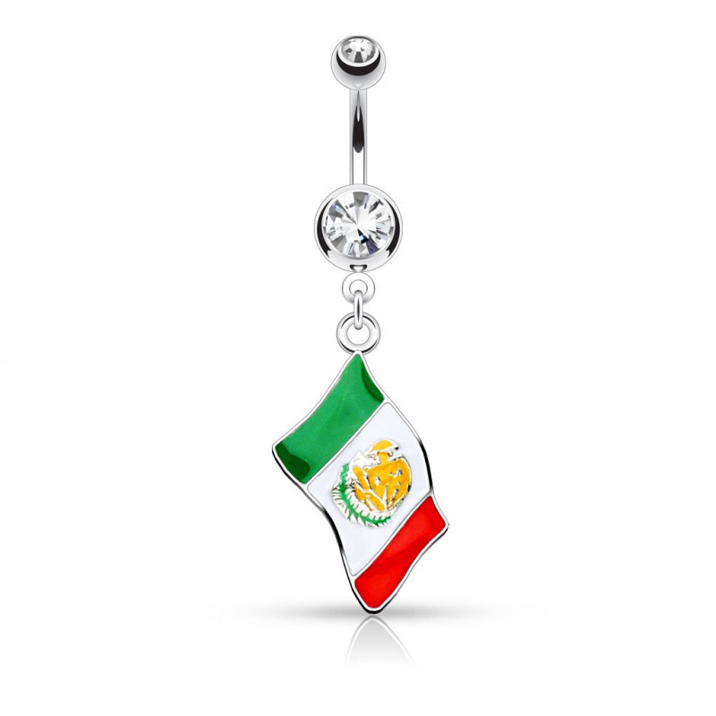 Piercing nombril drapeau du Mexique