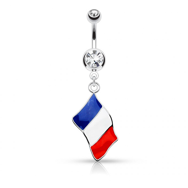 Piercing nombril drapeau de la France