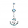 Piercing Nombril Ancre turquoise