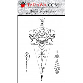 Tatouage éphémère lotus géométrique mandala