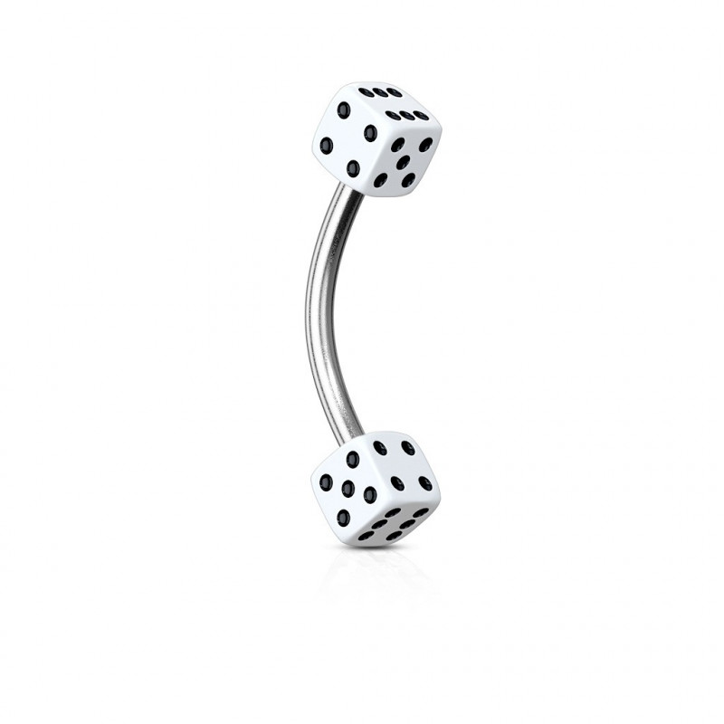 Piercing arcade micro banane dé blanc Piercing arcade micro banane dé blanc