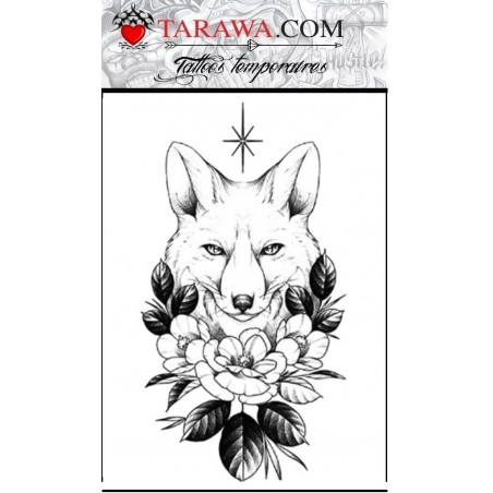 Tattoo renard fleuri