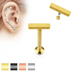 Piercing labret motif barre 2mm par 6mm de long