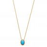 Collier femme fin en plaqué or perle turquoise