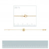 Bracelet chainette tendance pour femme plaqué or avec perle turquoise 18cm
