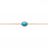 Bracelet en plaqué or avec perle ovale turquoise