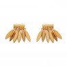 Boucles d'oreilles feuille pour femme en plaqué or