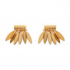 Boucles d'oreilles feuille pour femme en plaqué or