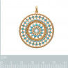 Pendentif hippy chic en plaqué or avec strass turquoise sertis