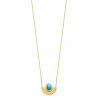 Collier en plaqué or pendentif style inca avec pendentif demi-cercle 45cm