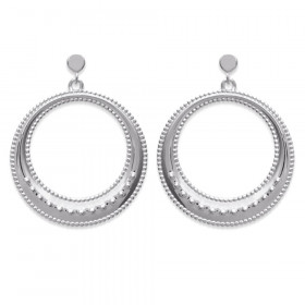 Boucles d'oreilles femme anneau pendant en Argent 925