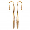 boucles d'oreilles femme pendante en plaqué or avec strass turquoise