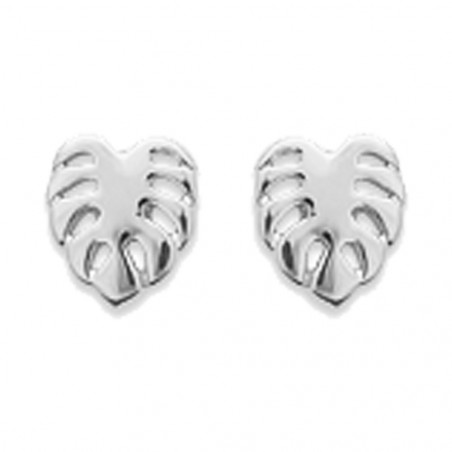 Paire de Boucles d'oreilles en Argent 925 feuilles