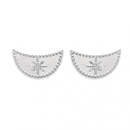 Boucles d'oreilles lune en Argent 925