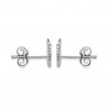 Boucles d'oreilles femme forme lune fermoir papillon en Argent 925