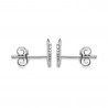 Boucles d'oreilles femme forme lune fermoir papillon en Argent 925