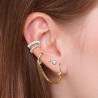 Piercing anneau pour femme avec strass pour cartilage oreille couleur doré