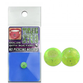 Faux piercing langue phosphorescent vert