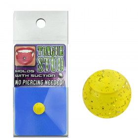 Faux piercing langue phosphorescent Jaune