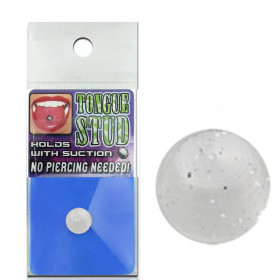 Faux piercing langue phosphorescent Transparent